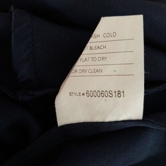 REPEAT Silk Blend Long Sleeve Shift Mini Dress Navy Blue Sz L - Picture 10 of 10